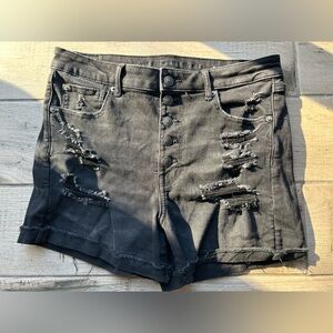 American Eagle Outfitters Black Distressed Women's Shorts